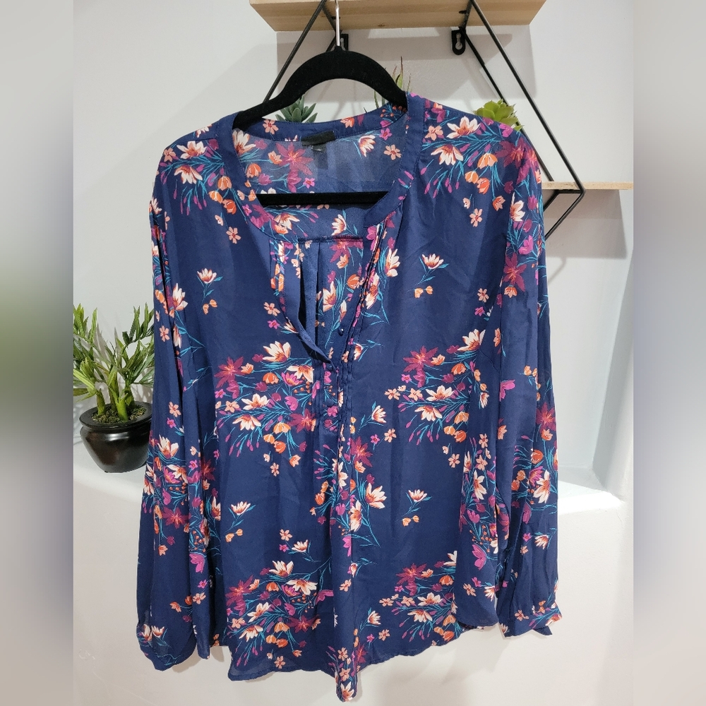 Georgette Pintuck Button-Front Blouse - image 7